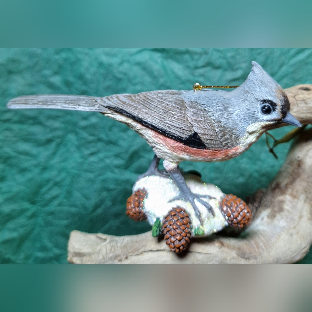🌲THE DANBURY MINT Songbird Collection Titmouse Christmas ornament